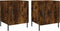 vidaXL - Nachtkastjes - 2 - st - 40x40x50 - cm - bewerkt - hout - gerookt - eikenkleurig