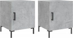 vidaXL - Nachtkastjes - 2 - st - 40x40x50 - cm - bewerkt - hout - betongrijs