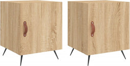 vidaXL - Nachtkastjes - 2 - st - 40x40x50 - cm - bewerkt - hout - sonoma - eikenkleurig