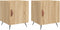 vidaXL - Nachtkastjes - 2 - st - 40x40x50 - cm - bewerkt - hout - sonoma - eikenkleurig