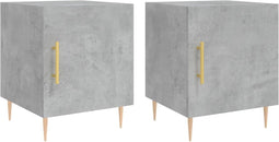 vidaXL - Nachtkastjes - 2 - st - 40x40x50 - cm - bewerkt - hout - betongrijs