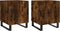 vidaXL - Nachtkastjes - 2 - st - 40x40x50 - cm - bewerkt - hout - gerookt - eikenkleurig