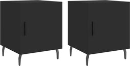 vidaXL - Nachtkastjes - 2 - st - 40x40x50 - cm - bewerkt - hout - zwart