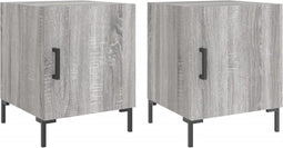 vidaXL - Nachtkastjes - 2 - st - 40x40x50 - cm - bewerkt - hout - grijs - sonoma - eiken