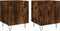 vidaXL - Nachtkastjes - 2 - st - 40x40x50 - cm - bewerkt - hout - gerookt - eikenkleurig