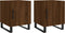 vidaXL - Nachtkastjes - 2 - st - 40x40x50 - cm - bewerkt - hout - bruin - eikenkleur