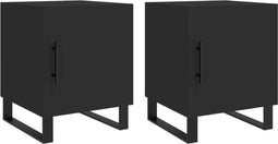 vidaXL - Nachtkastjes - 2 - st - 40x40x50 - cm - bewerkt - hout - zwart