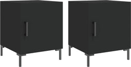 vidaXL - Nachtkastjes - 2 - st - 40x40x50 - cm - bewerkt - hout - zwart