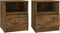 vidaXL - Nachtkastjes - 2 - st - 40x40x50 - cm - bewerkt - hout - gerookt - eikenkleurig