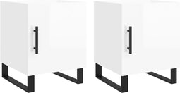 vidaXL - Nachtkastjes - 2 - st - 40x40x50 - cm - bewerkt - hout - hoogglans - wit