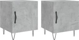 vidaXL - Nachtkastjes - 2 - st - 40x40x50 - cm - bewerkt - hout - betongrijs