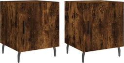 vidaXL - Nachtkastjes - 2 - st - 40x40x50 - cm - bewerkt - hout - gerookt - eikenkleurig