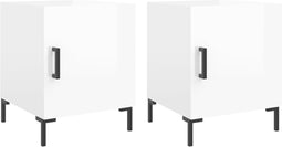 vidaXL - Nachtkastjes - 2 - st - 40x40x50 - cm - bewerkt - hout - hoogglans - wit