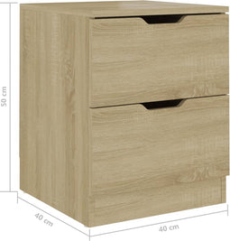 vidaXL - Nachtkastjes - 2 - st - 40x40x50 - cm - bewerkt - hout - sonoma - eikenkleurig