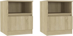 vidaXL - Nachtkastjes - 2 - st - 40x40x50 - cm - bewerkt - hout - sonoma - eikenkleurig
