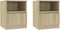 vidaXL - Nachtkastjes - 2 - st - 40x40x50 - cm - bewerkt - hout - sonoma - eikenkleurig