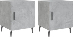 vidaXL - Nachtkastjes - 2 - st - 40x40x50 - cm - bewerkt - hout - betongrijs