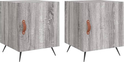 vidaXL - Nachtkastjes - 2 - st - 40x40x50 - cm - bewerkt - hout - grijs - sonoma - eiken