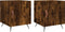 vidaXL - Nachtkastjes - 2 - st - 40x40x50 - cm - bewerkt - hout - gerookt - eikenkleurig