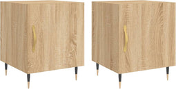 vidaXL - Nachtkastjes - 2 - st - 40x40x50 - cm - bewerkt - hout - sonoma - eikenkleurig