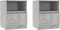 vidaXL - Nachtkastjes - 2 - st - 40x40x50 - cm - bewerkt - hout - betongrijs