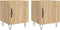 vidaXL - Nachtkastjes - 2 - st - 40x40x50 - cm - bewerkt - hout - sonoma - eikenkleurig