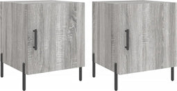 vidaXL - Nachtkastjes - 2 - st - 40x40x50 - cm - bewerkt - hout - grijs - sonoma - eiken