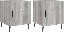 vidaXL - Nachtkastjes - 2 - st - 40x40x50 - cm - bewerkt - hout - grijs - sonoma - eiken