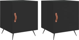 vidaXL - Nachtkastjes - 2 - st - 40x40x50 - cm - bewerkt - hout - zwart