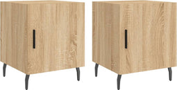 vidaXL - Nachtkastjes - 2 - st - 40x40x50 - cm - bewerkt - hout - sonoma - eikenkleurig