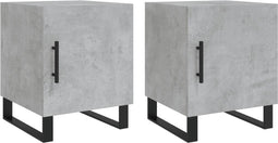vidaXL - Nachtkastjes - 2 - st - 40x40x50 - cm - bewerkt - hout - betongrijs