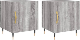vidaXL - Nachtkastjes - 2 - st - 40x40x50 - cm - bewerkt - hout - grijs - sonoma - eiken