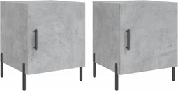 vidaXL - Nachtkastjes - 2 - st - 40x40x50 - cm - bewerkt - hout - betongrijs