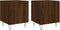 vidaXL - Nachtkastjes - 2 - st - 40x40x50 - cm - bewerkt - hout - bruin - eikenkleur