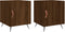 vidaXL - Nachtkastjes - 2 - st - 40x40x50 - cm - bewerkt - hout - bruin - eikenkleur