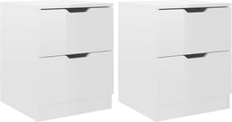 vidaXL - Nachtkastjes - 2 - st - 40x40x50 - cm - bewerkt - hout - hoogglans - wit