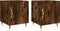 vidaXL - Nachtkastjes - 2 - st - 40x40x50 - cm - bewerkt - hout - gerookt - eikenkleurig