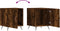 vidaXL - Nachtkastjes - 2 - st - 40x40x50 - cm - bewerkt - hout - gerookt - eikenkleurig