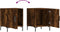 vidaXL - Nachtkastjes - 2 - st - 40x40x50 - cm - bewerkt - hout - gerookt - eikenkleurig