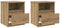 vidaXL - Nachtkastjes - 2 - st - 40x40x50 - cm - bewerkt - hout - artisanaal - eiken