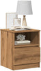 vidaXL - Nachtkastjes - 2 - st - 40x40x50 - cm - bewerkt - hout - artisanaal - eiken
