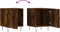 vidaXL - Nachtkastjes - 2 - st - 40x40x50 - cm - bewerkt - hout - gerookt - eikenkleurig