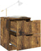 vidaXL - Nachtkastjes - 2 - st - 40x40x50 - cm - bewerkt - hout - gerookt - eikenkleurig