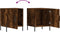 vidaXL - Nachtkastjes - 2 - st - 40x40x50 - cm - bewerkt - hout - gerookt - eikenkleurig