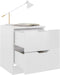 vidaXL - Nachtkastjes - 2 - st - 40x40x50 - cm - bewerkt - hout - hoogglans - wit