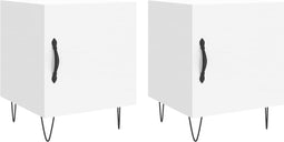 vidaXL - Nachtkastjes - 2 - st - 40x40x50 - cm - bewerkt - hout - wit