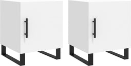 vidaXL - Nachtkastjes - 2 - st - 40x40x50 - cm - bewerkt - hout - wit