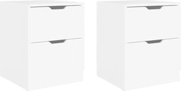vidaXL - Nachtkastjes - 2 - st - 40x40x50 - cm - bewerkt - hout - wit