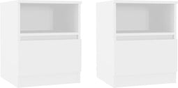 vidaXL - Nachtkastjes - 2 - st - 40x40x50 - cm - bewerkt - hout - wit