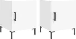 vidaXL - Nachtkastjes - 2 - st - 40x40x50 - cm - bewerkt - hout - wit